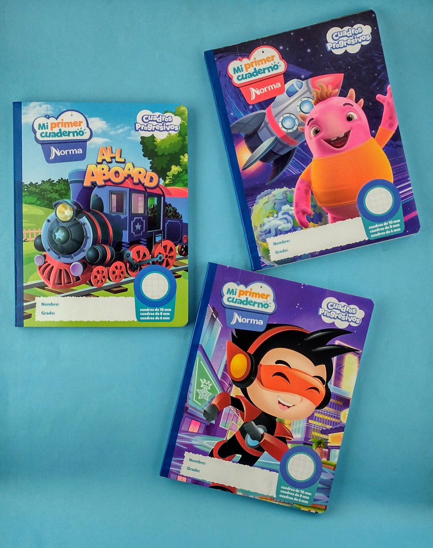 Mi primer cuaderno cosido 100 hojas Cuadros progresivos Niño