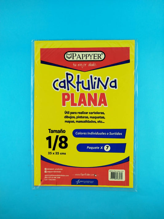 Cartulinas planas x7 1/8