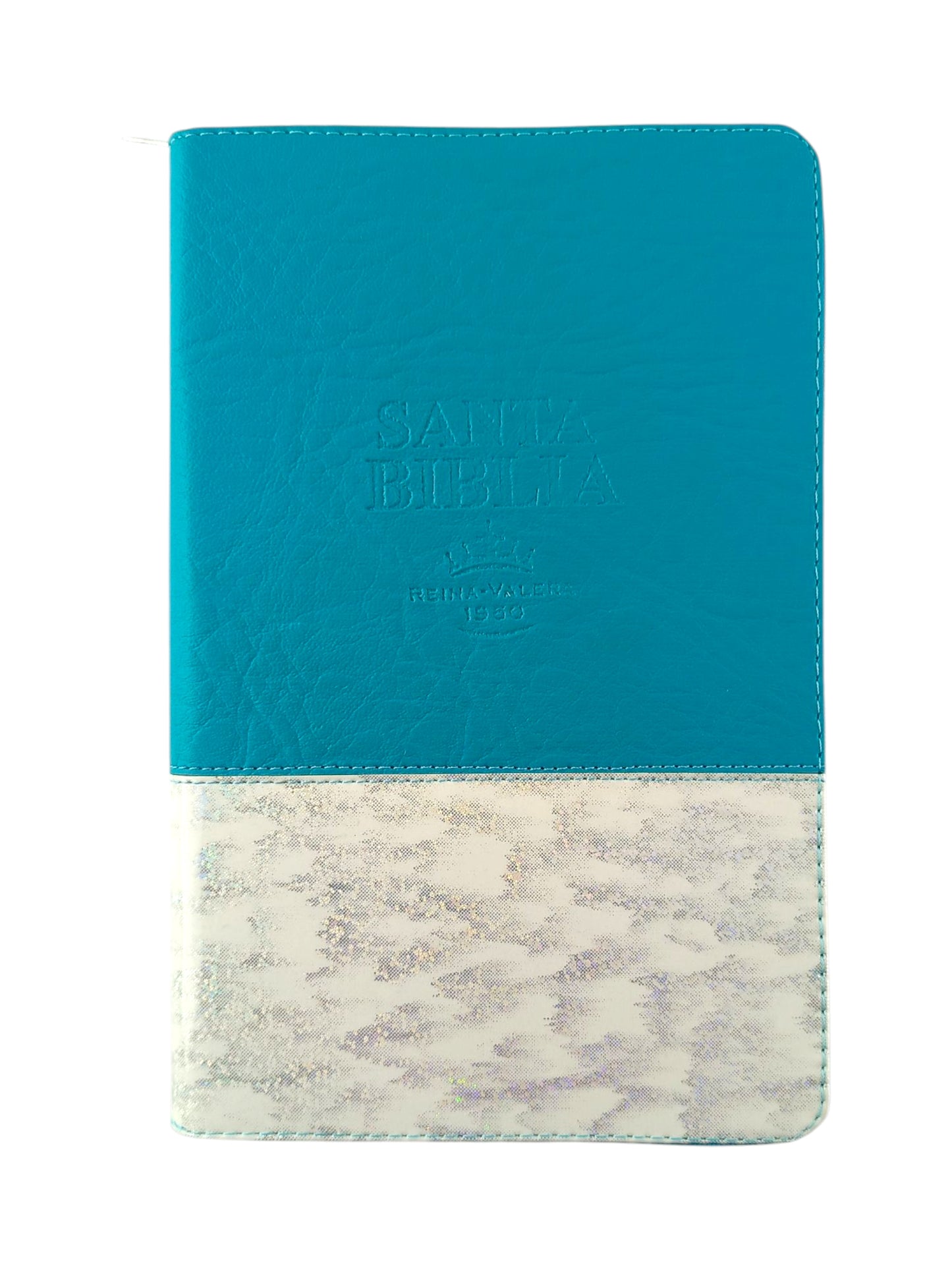 Biblia RVR 1960 Letra Grande con Estuche Azul Turquesa Nacarado