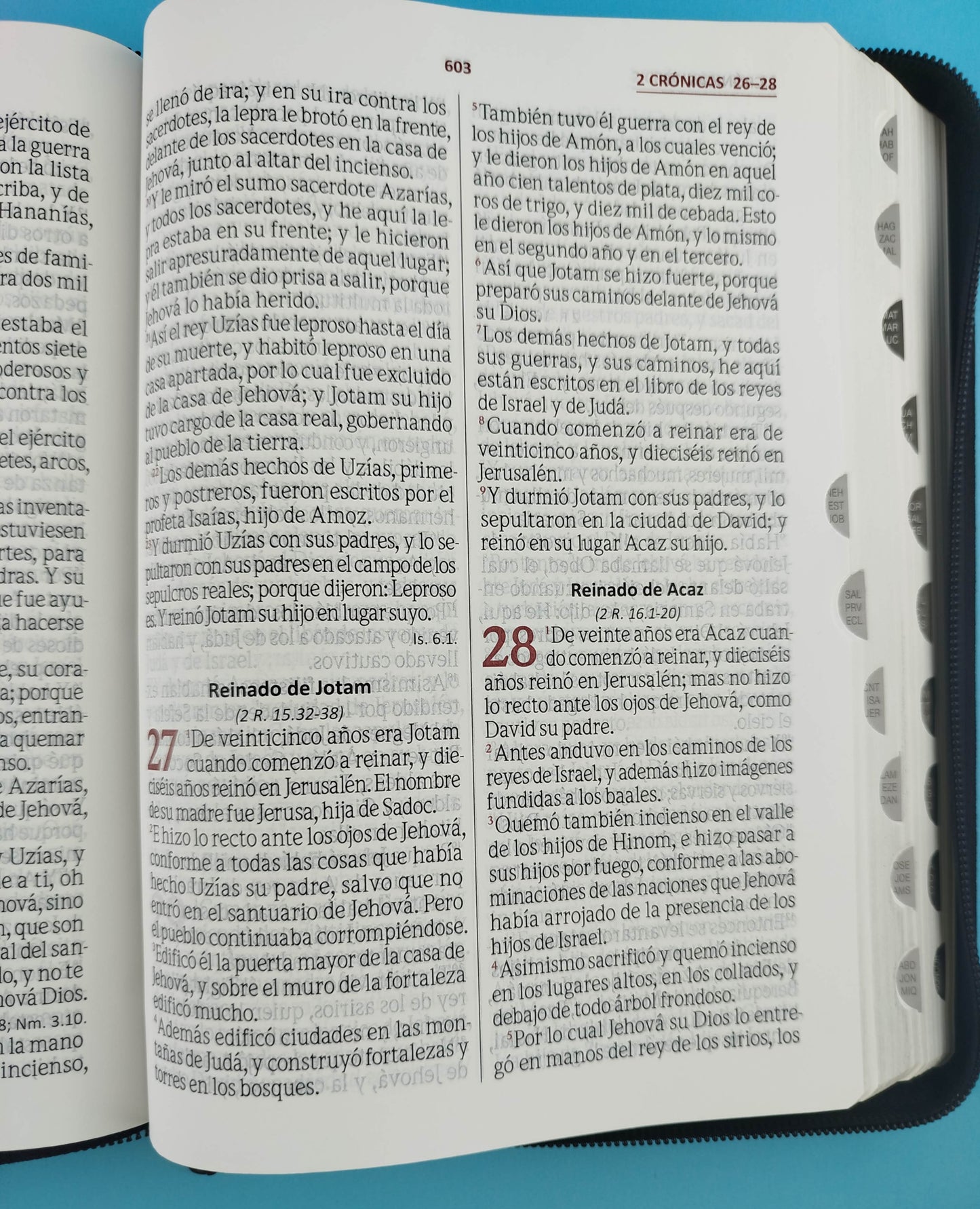 Biblia letra gigante negra gris con índice
