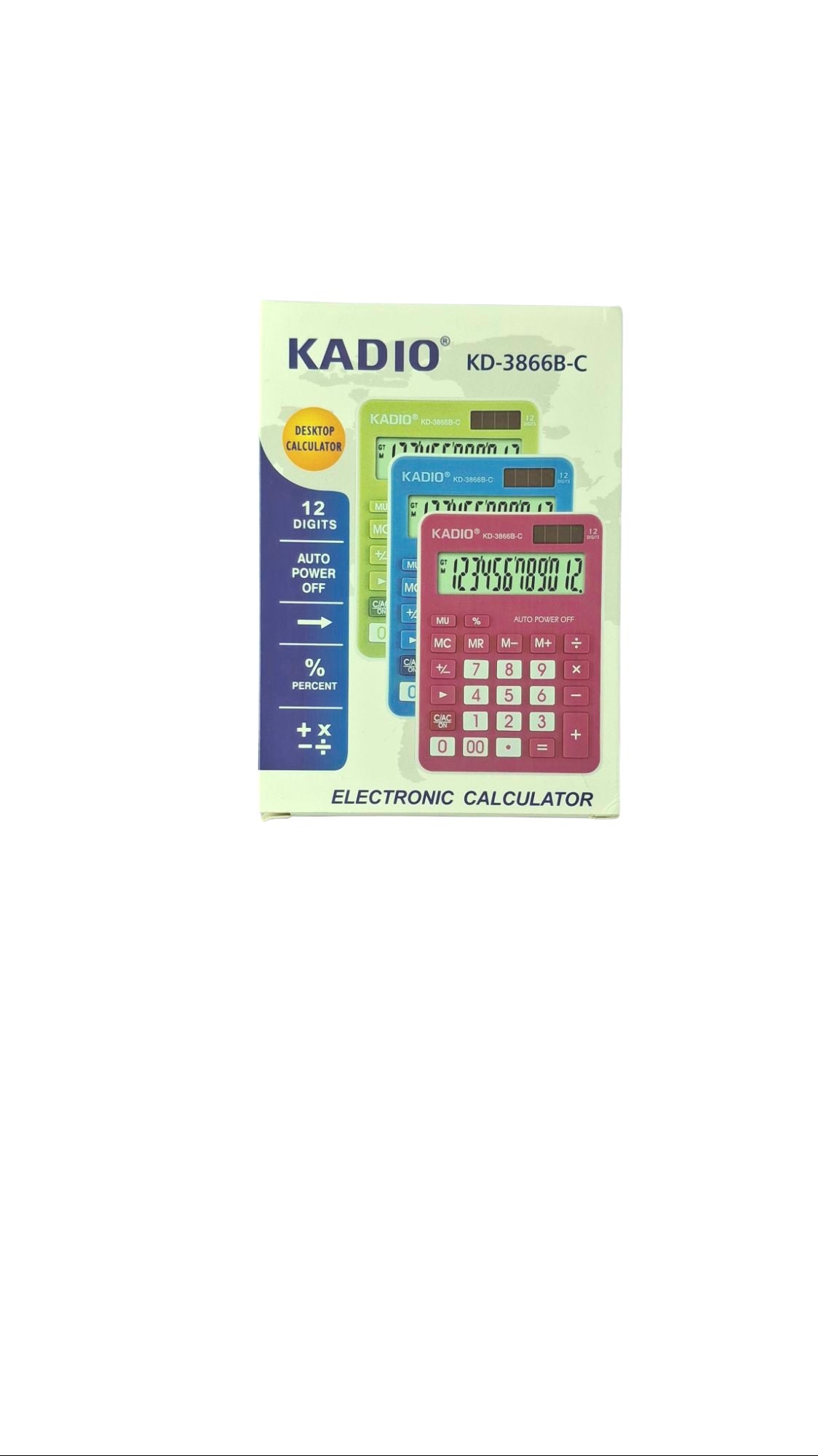 Calculadora kadio kd 3866b-c 12 dígitos colores surtidos