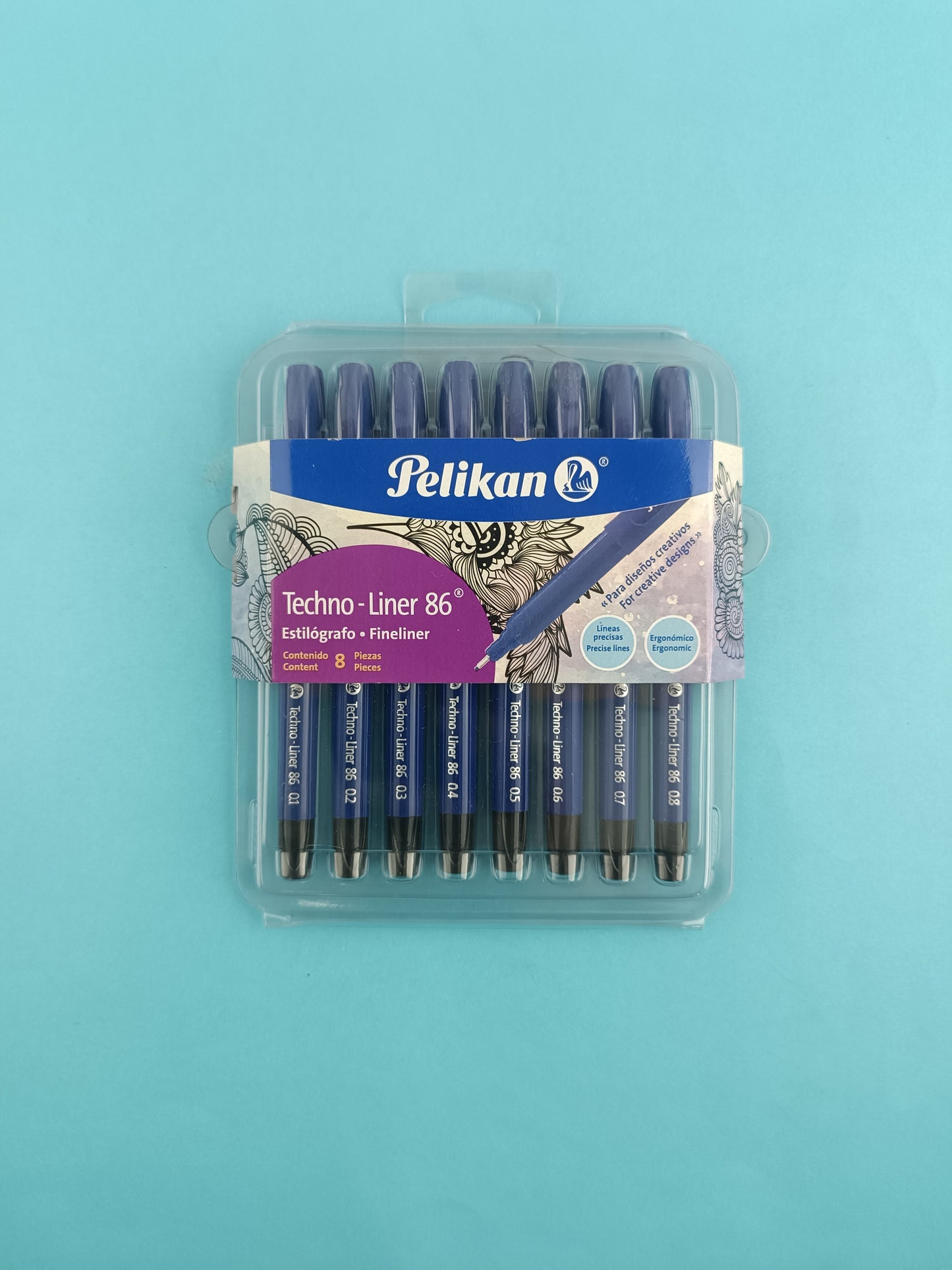 Rapidografo pelikan x 8 unid  0.1 /0.8