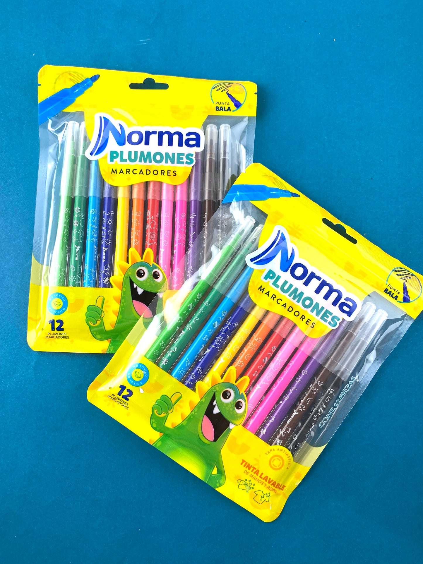 Plumones lavables norma x12 punta bala