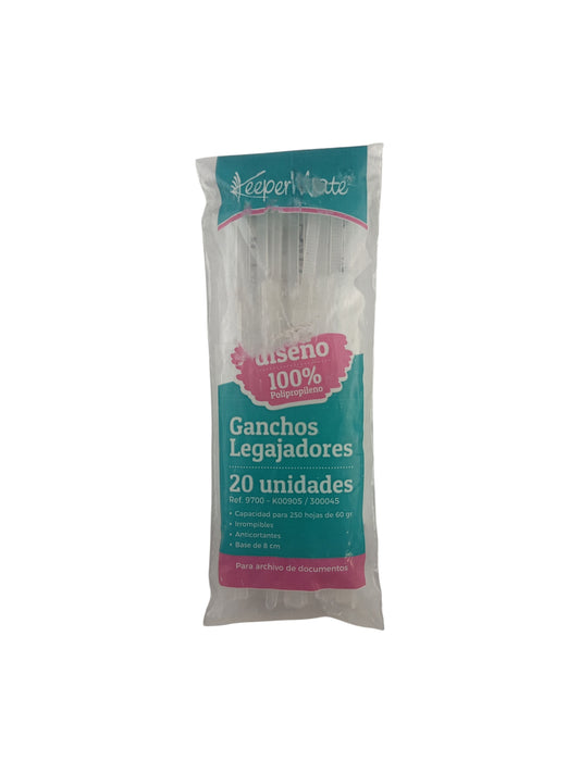 Gancho Legajador Plastico X 20 Und