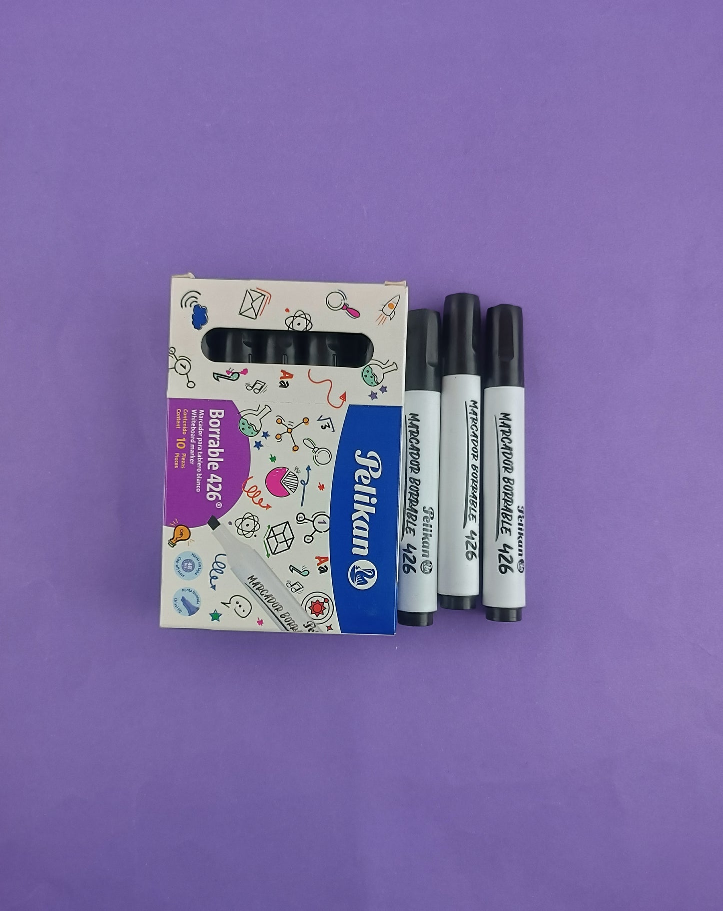Marcador Pelikan 426 borrable negro x10