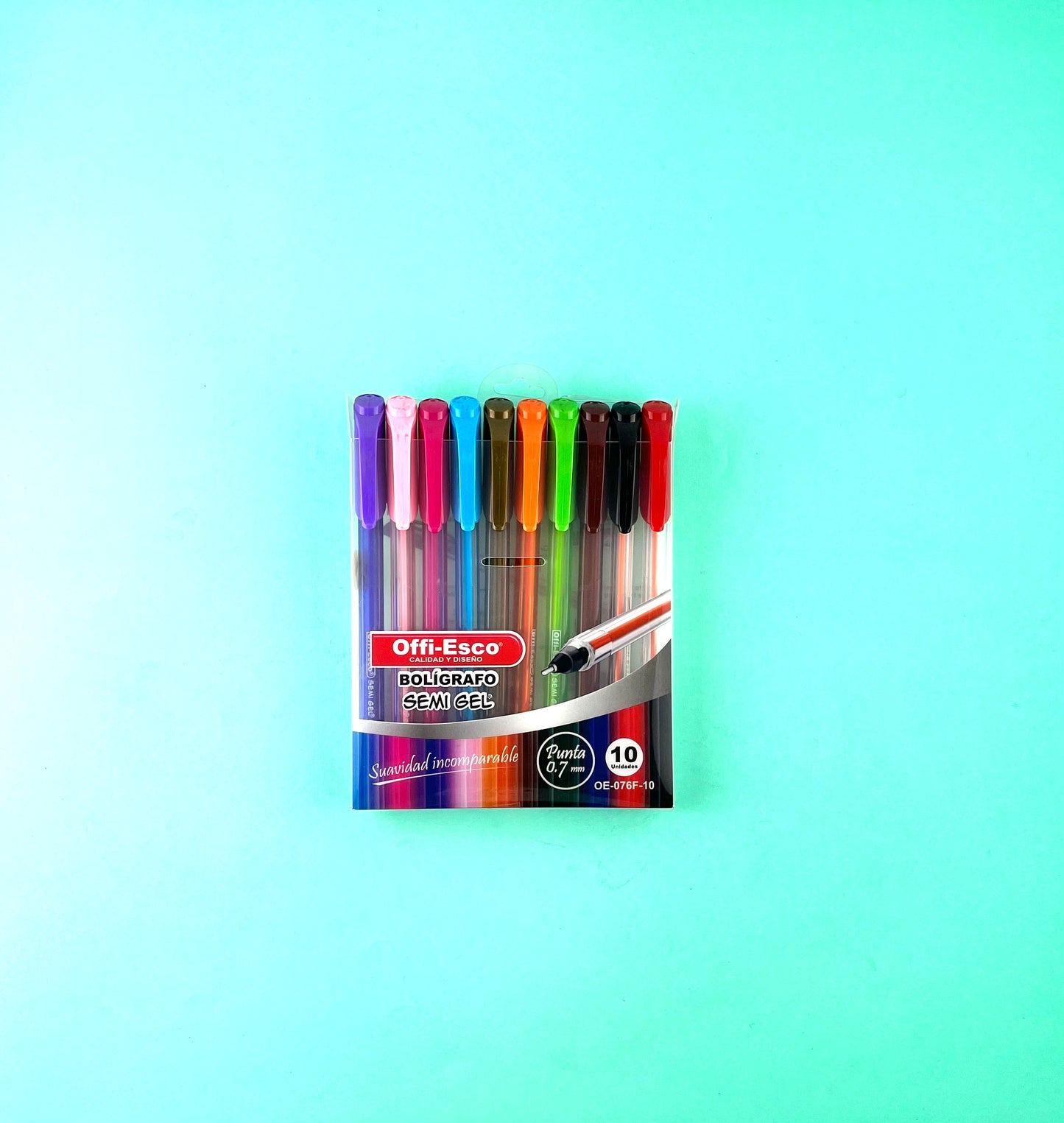 Estuche bolígrafo offi-esco semi gel 0.7 x10