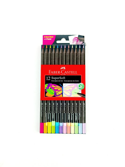Colores faber castell supersoft neon/pastel x 12 unidades