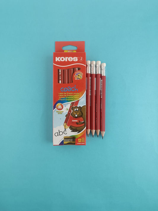 Lápiz kores caja x 12 + sacapunta