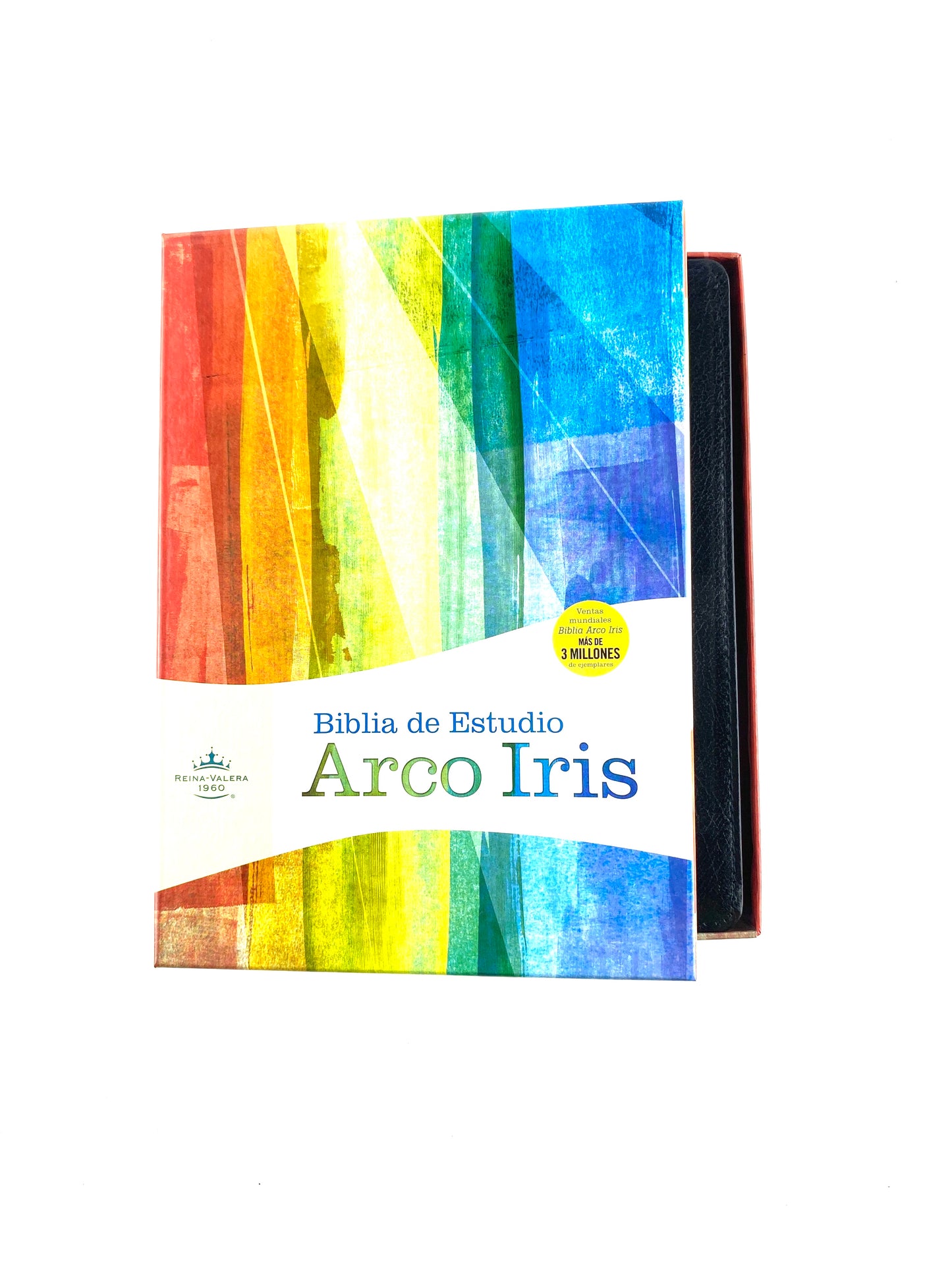 Biblia arco iris piel negro borde dorado