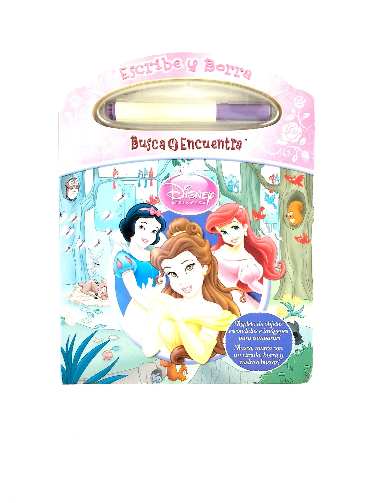 Busca y encuentra escribe y borra princesas disney