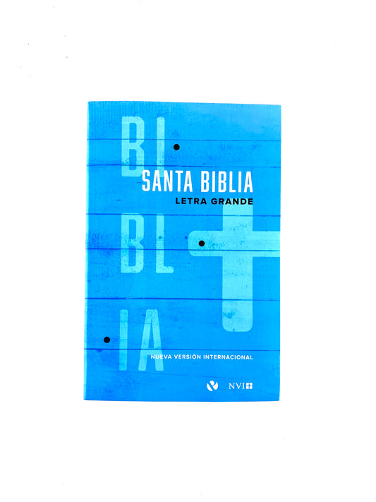 Biblia NVI letra grande rustica azul