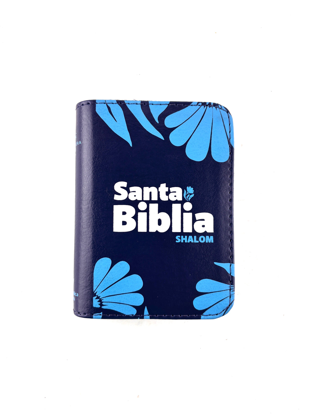 Biblia mini azul con cierre canto blanco by Reina Valera 1960