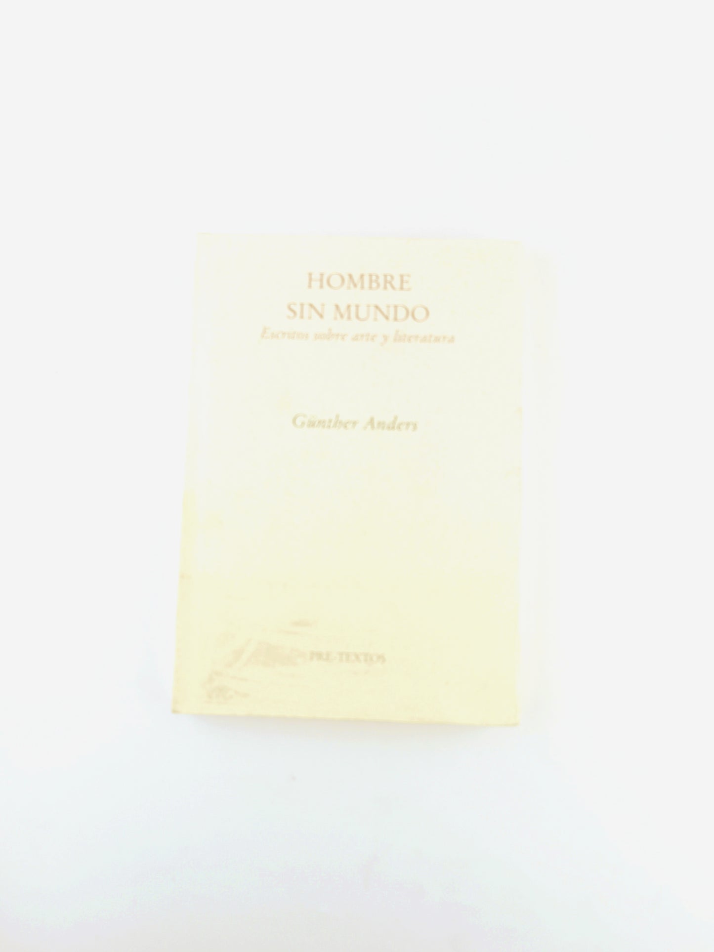 Hombre sin mundo: escritos sobre arte y literatura