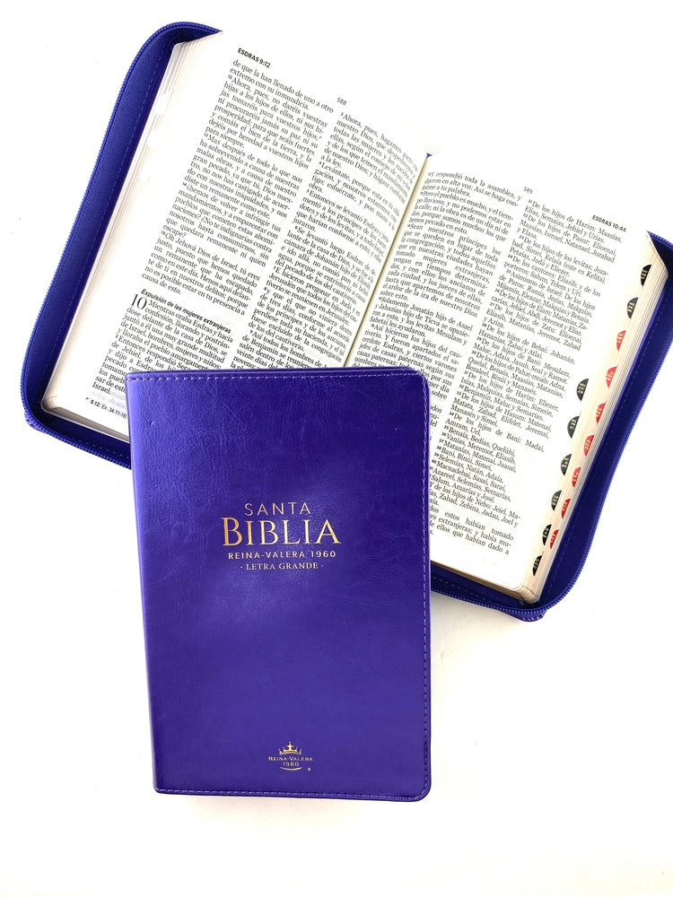 Biblia rvr 1960 clásica morada borde dorado e índice con cierre by Reina Valera 1960