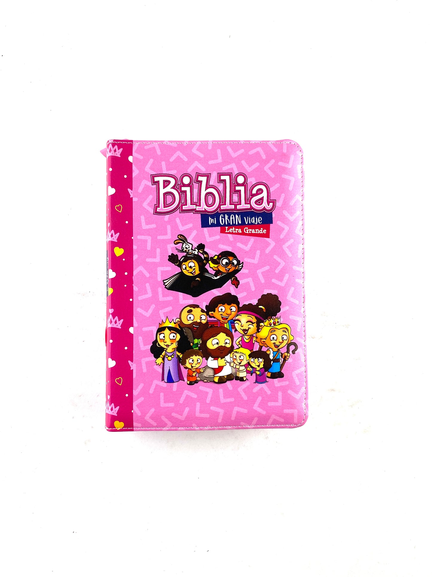 Biblia mi gran viaje rvr 1960 letra grande imitación piel rosa-fucsia con cierre