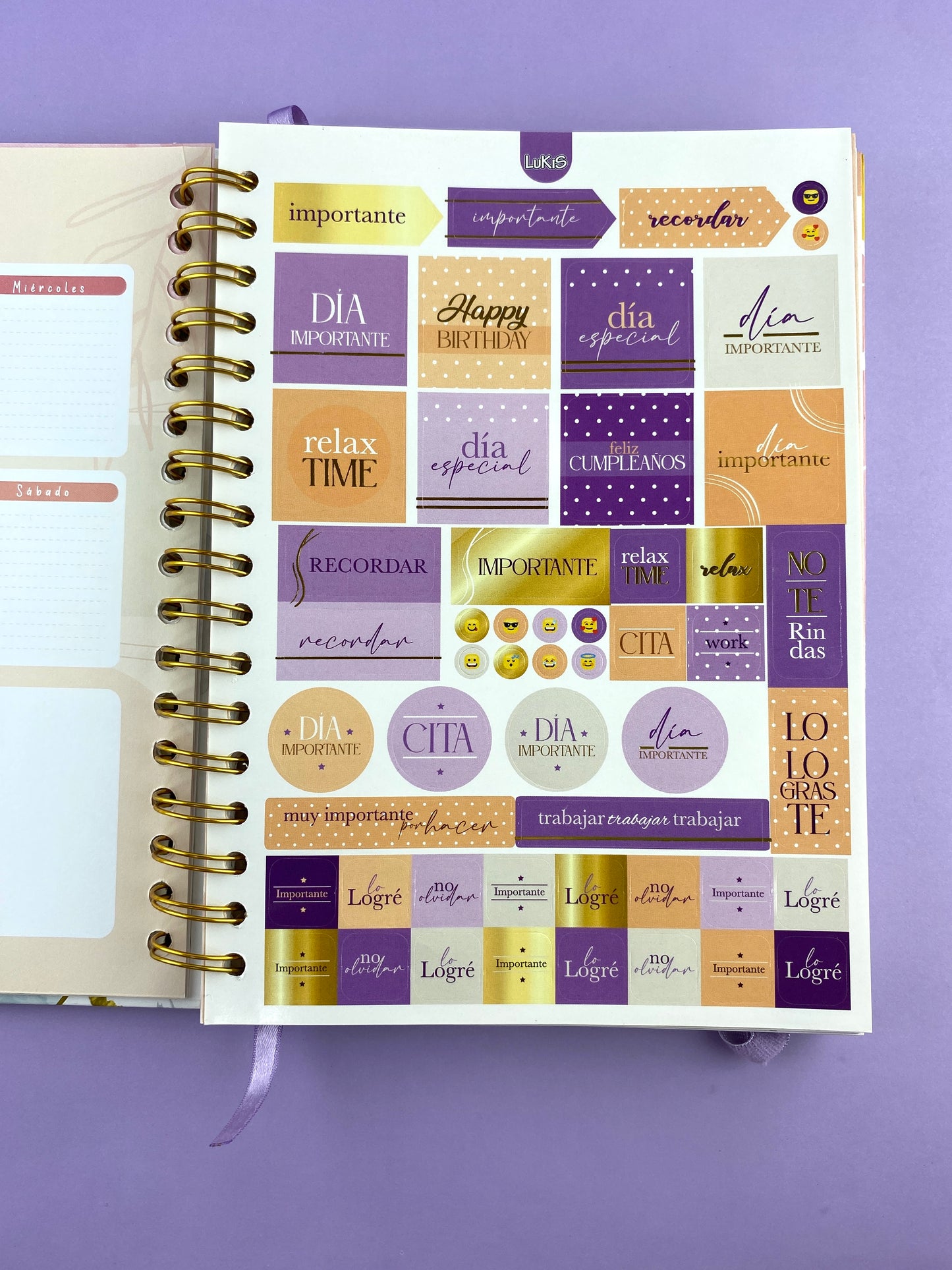 Agenda lukis permanente degrade menta hojas
