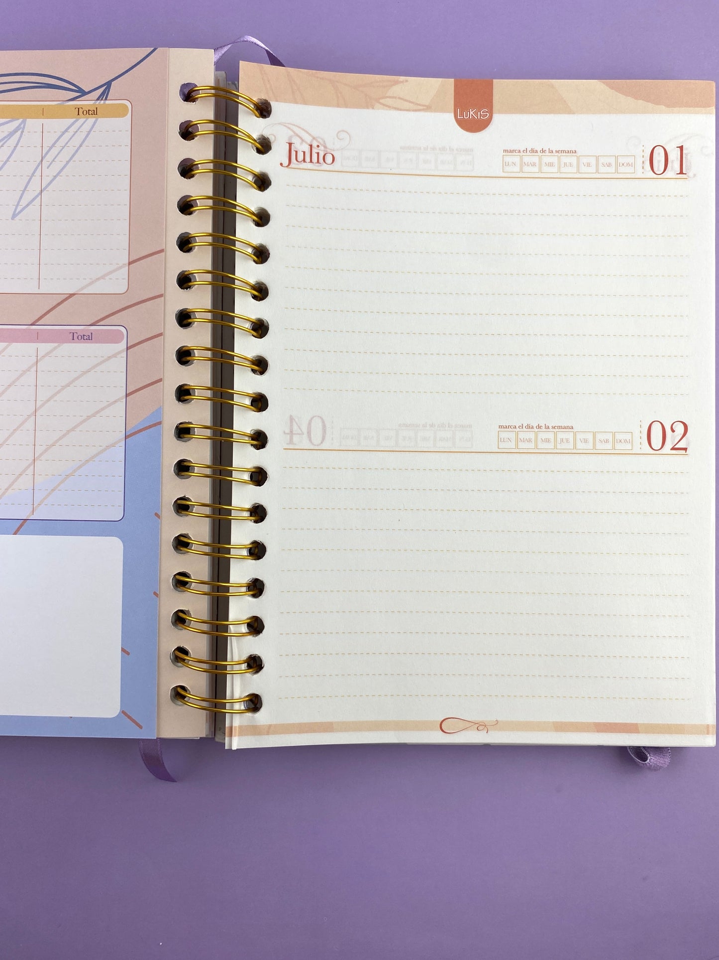 Agenda lukis permanente degrade menta hojas