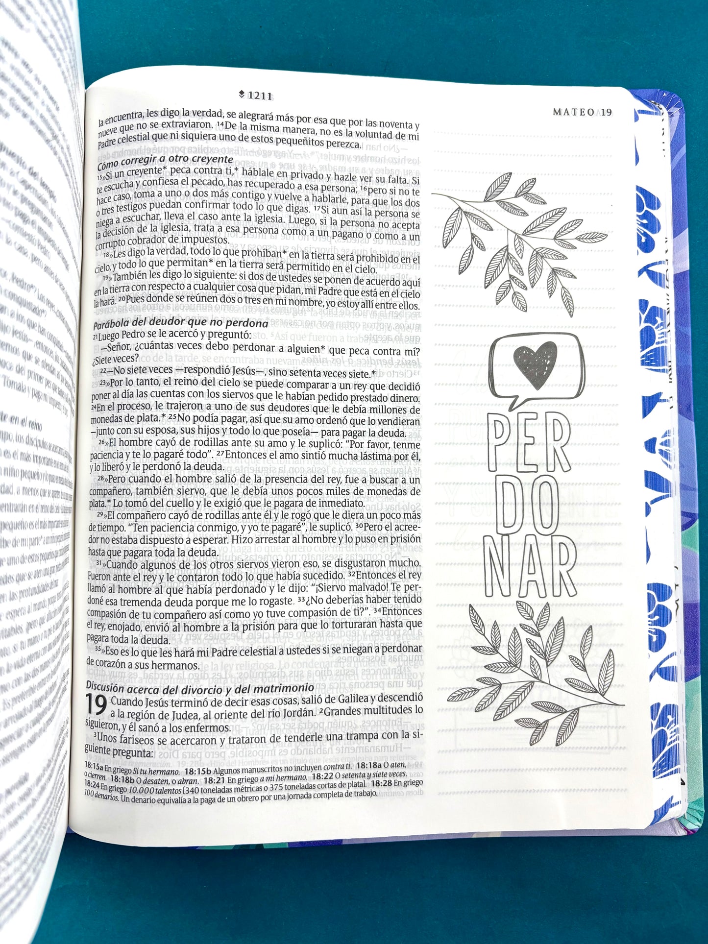 Biblia inspira ntv letra grande ramo azul semi piel