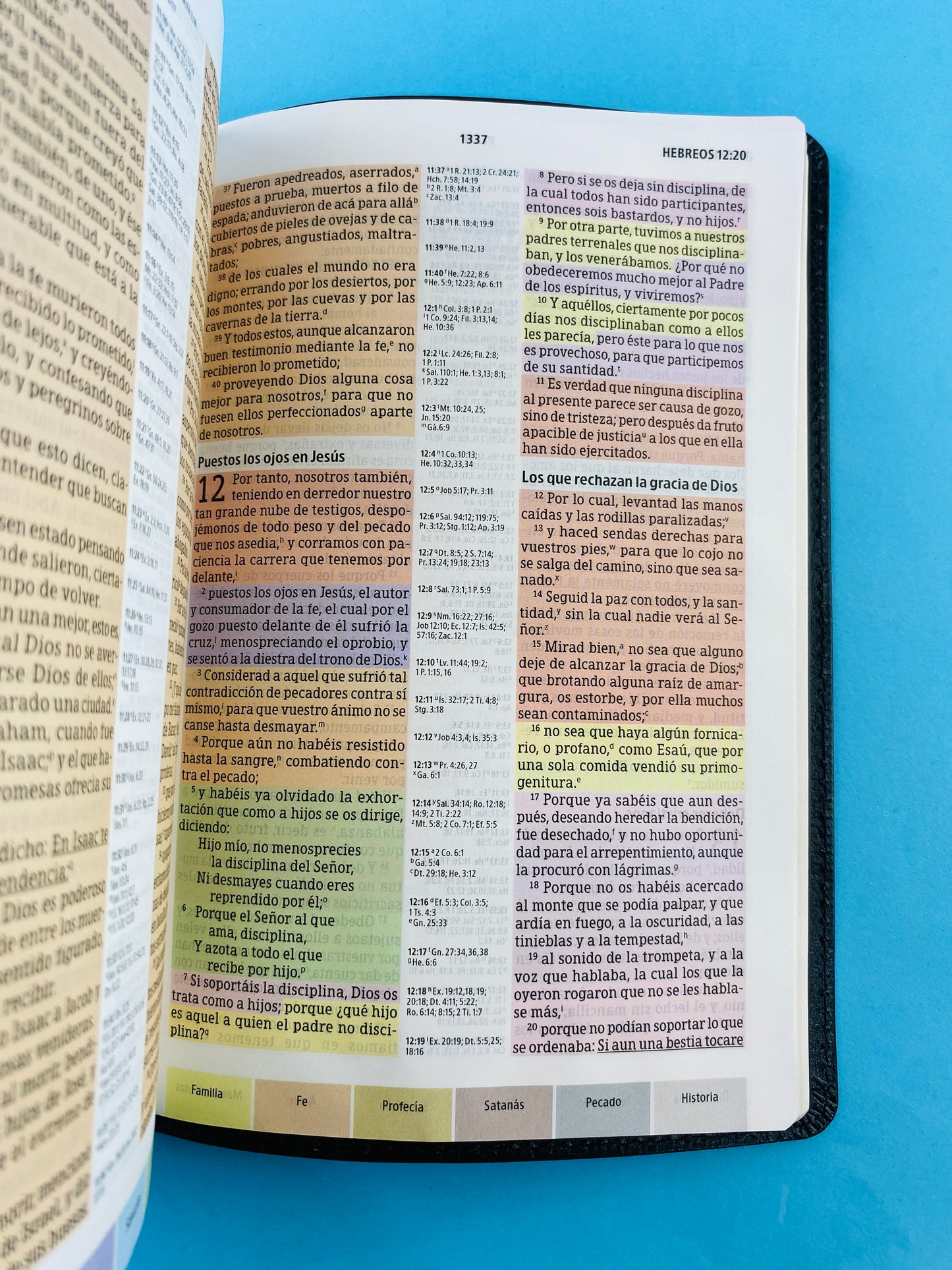 Biblia arco iris piel negro borde dorado