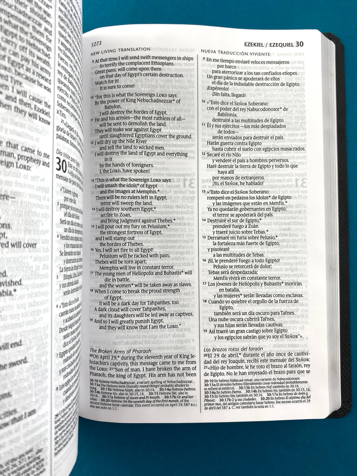 Biblia bilingüe NLT-NTV negra borde plateado