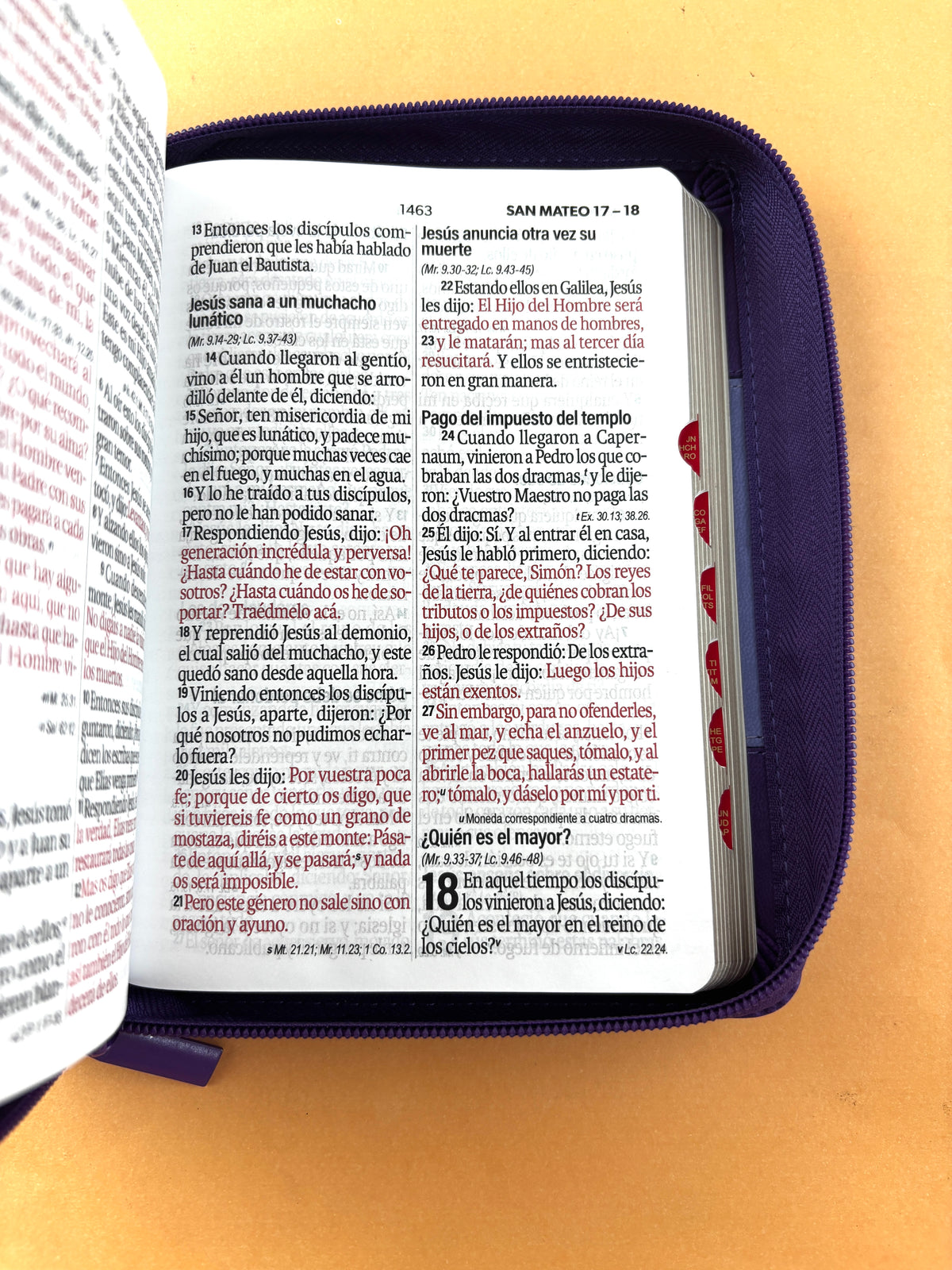 Biblia rvr 1960 bitono morado- lila letra grande con cierre e índice by Reina Valera 1960