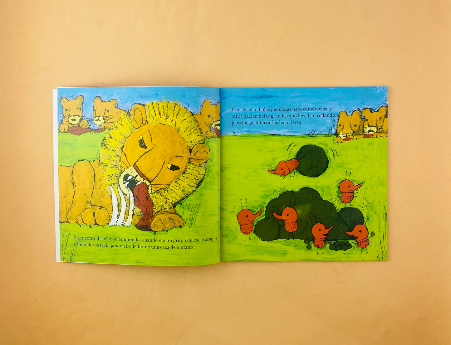 El león y los escarabajos estercoleros