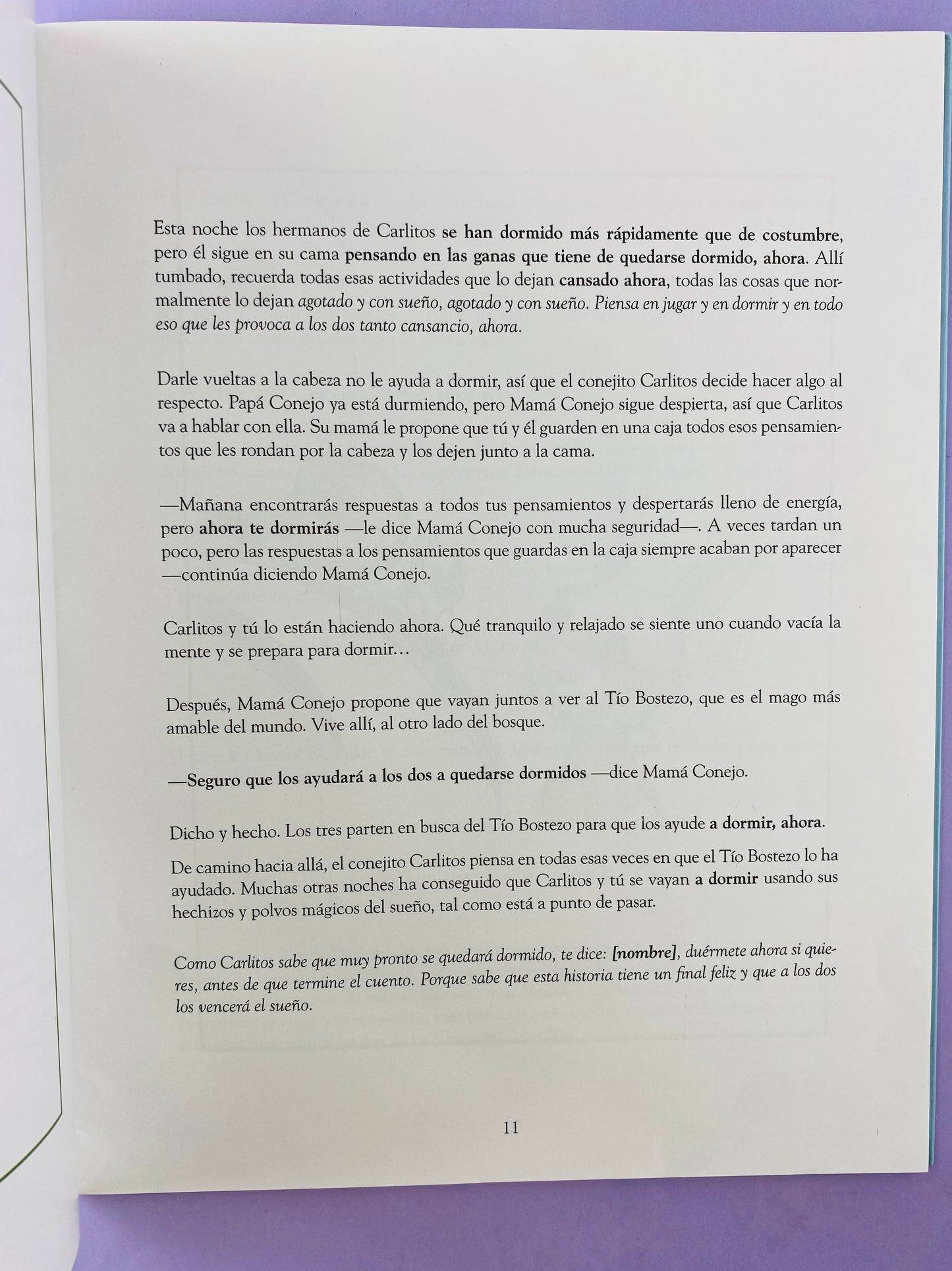El conejito que quiere dormirse