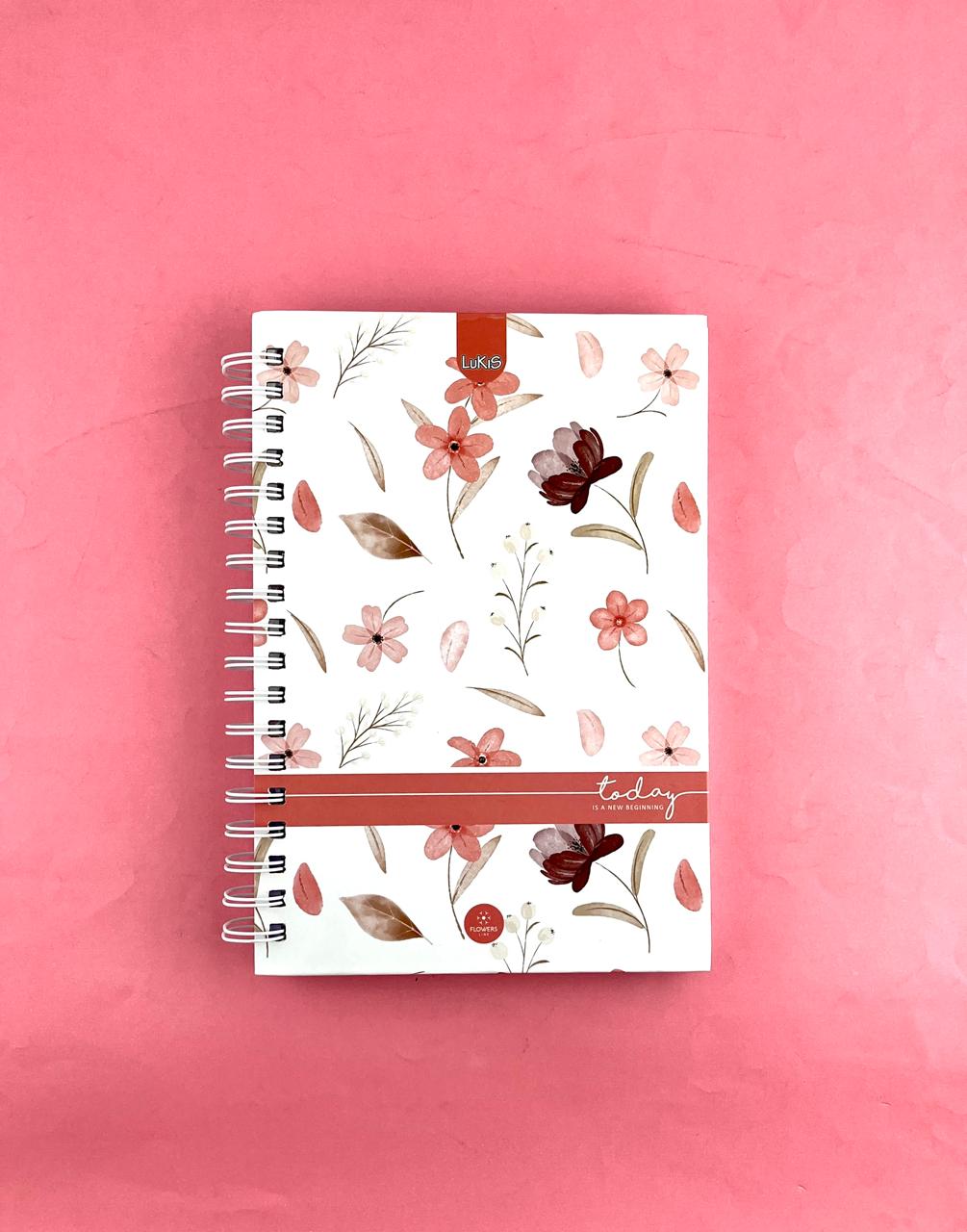 Cuaderno argollado pequeño cuadriculado pasta dura 7 materias Mujer