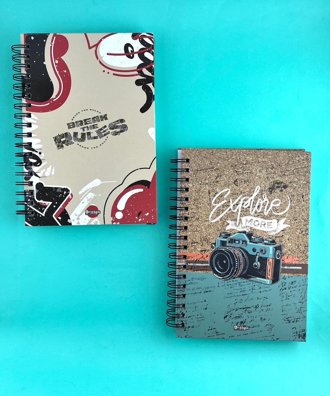 Cuaderno argollado pequeño cuadriculado pasta dura 7 materias hombre