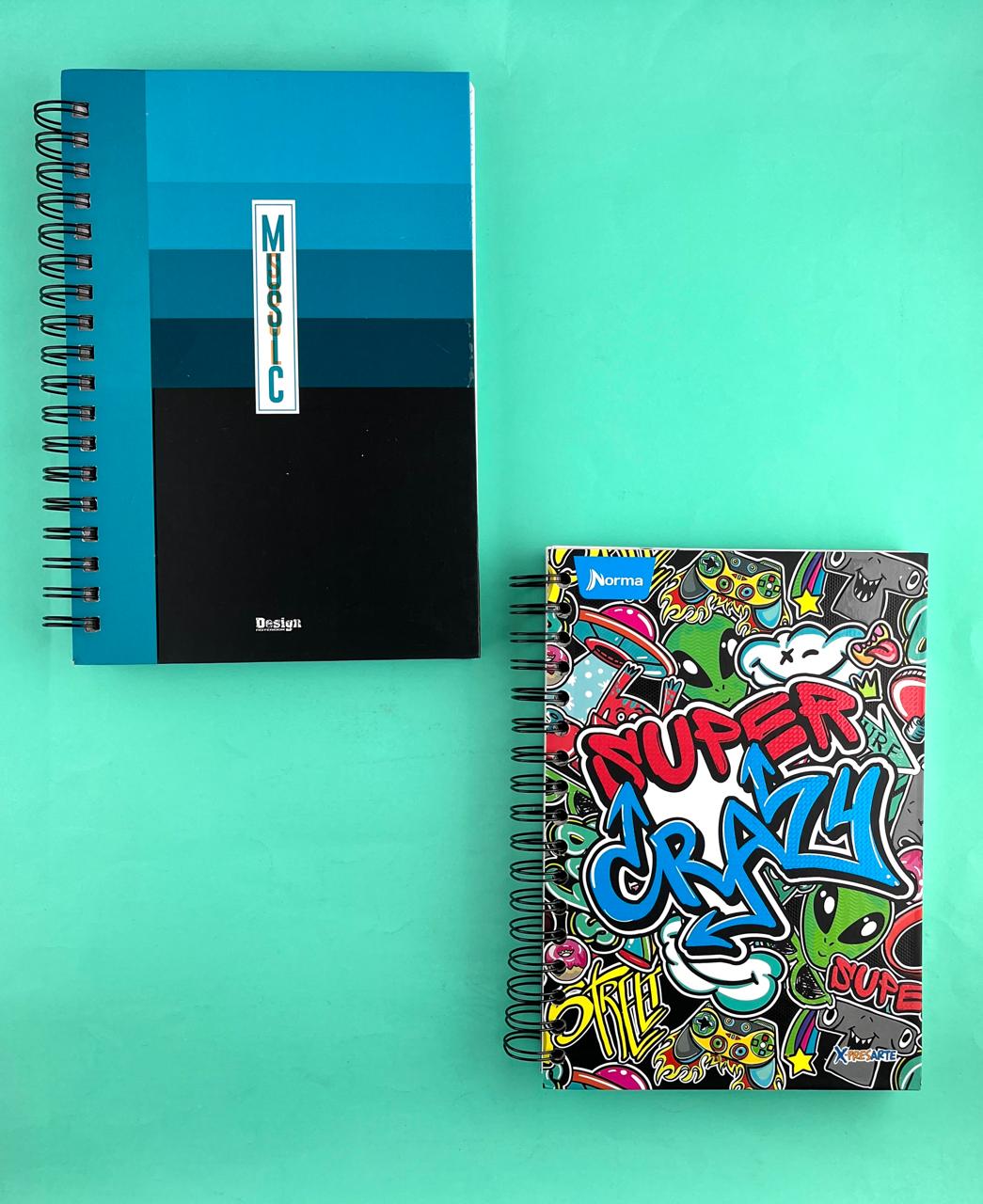 Cuaderno argollado pequeño cuadriculado pasta dura 7 materias hombre