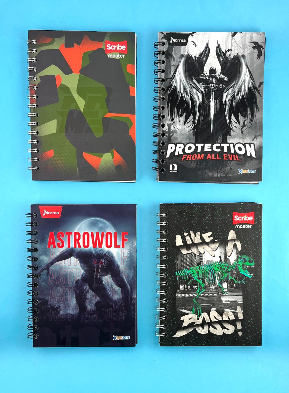 Cuaderno argollado pequeño 85 Línea corriente pasta dura Hombre
