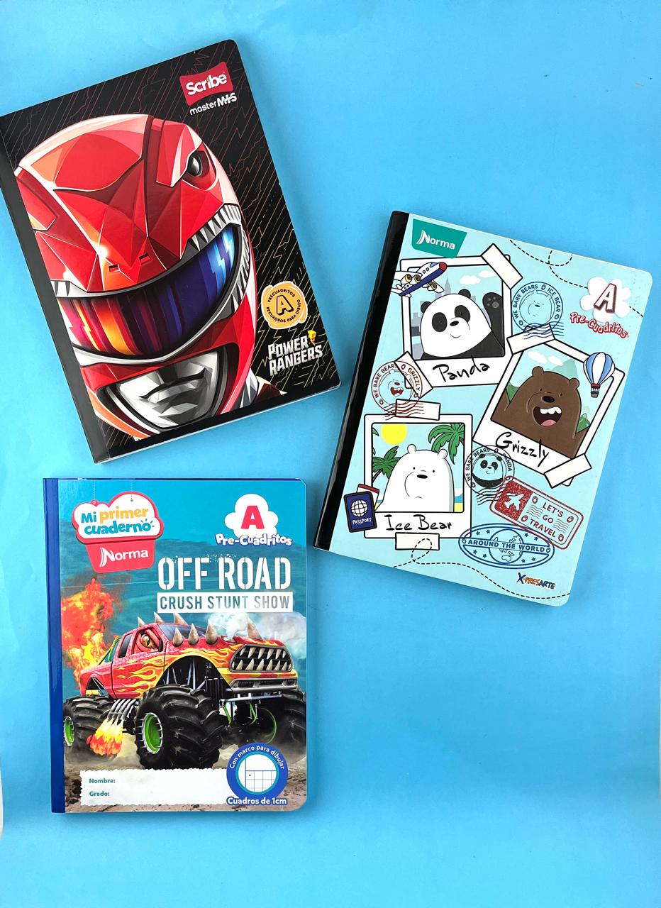 Mi primer cuaderno cosido 100 hojas A pre-cuadritos Niño