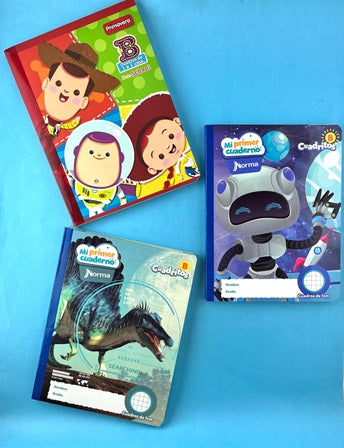 Mi primer cuaderno cosido 100 hojas B cuadritos Niño