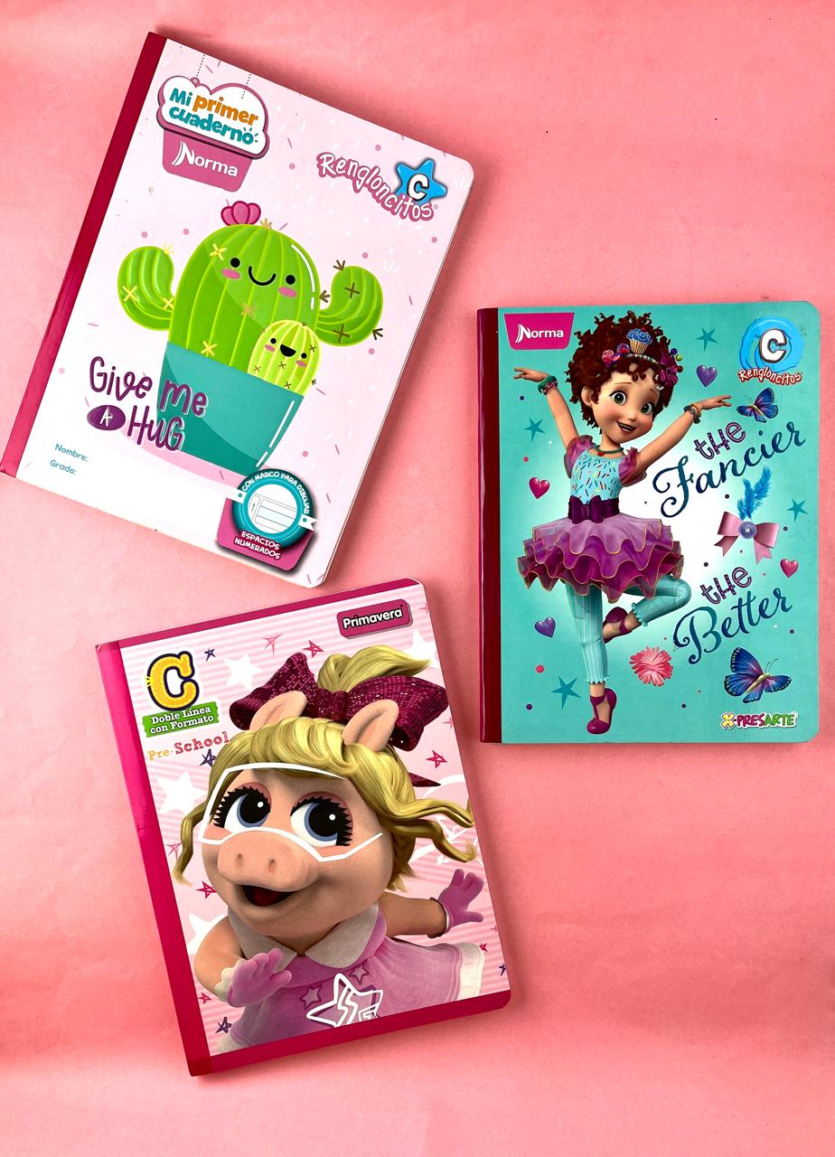 Mi primer cuaderno cosido 100 hojas C Rengloncitos Niña