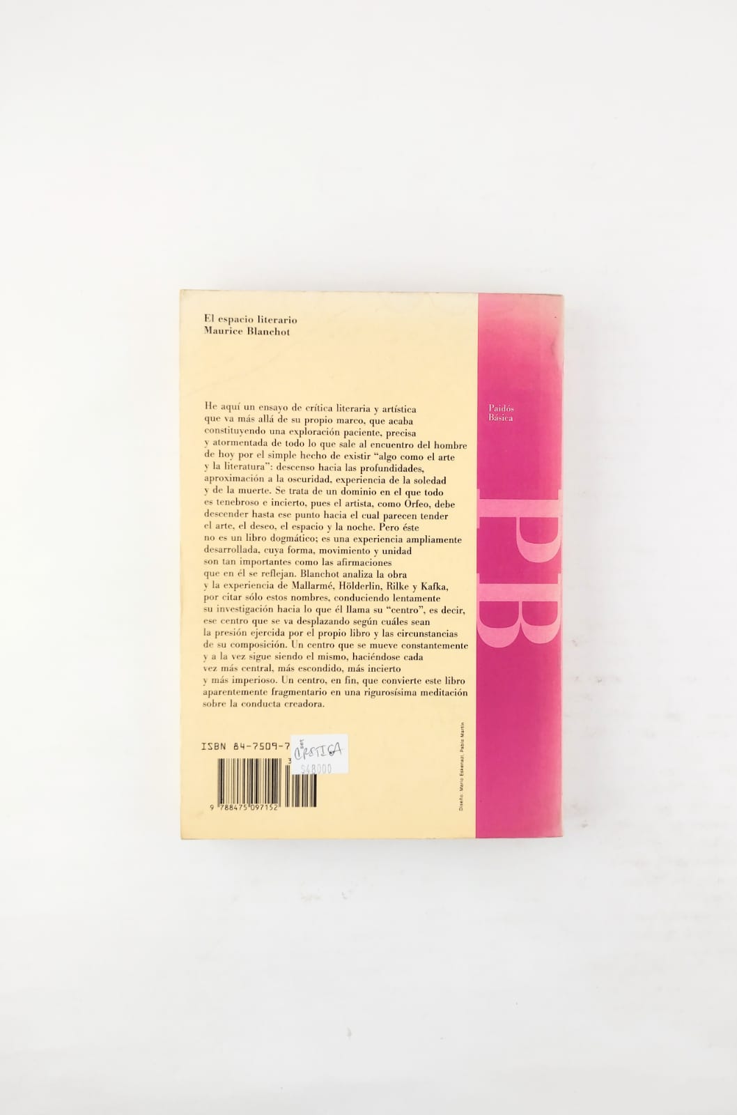 El espacio literario by Maurice Blanchot