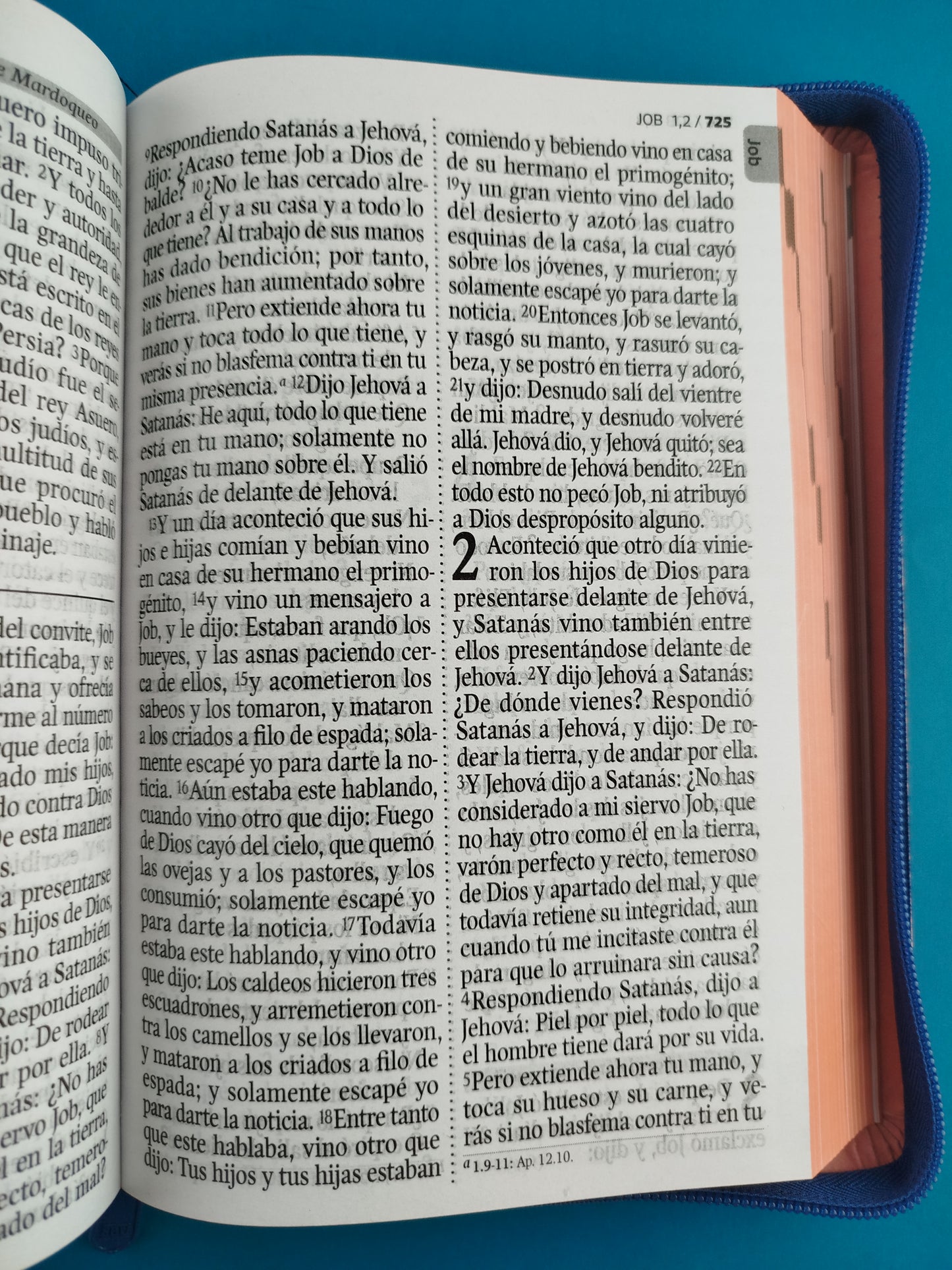 Biblia rvr 1960 letra gigante con forro azul oscuro - rosa