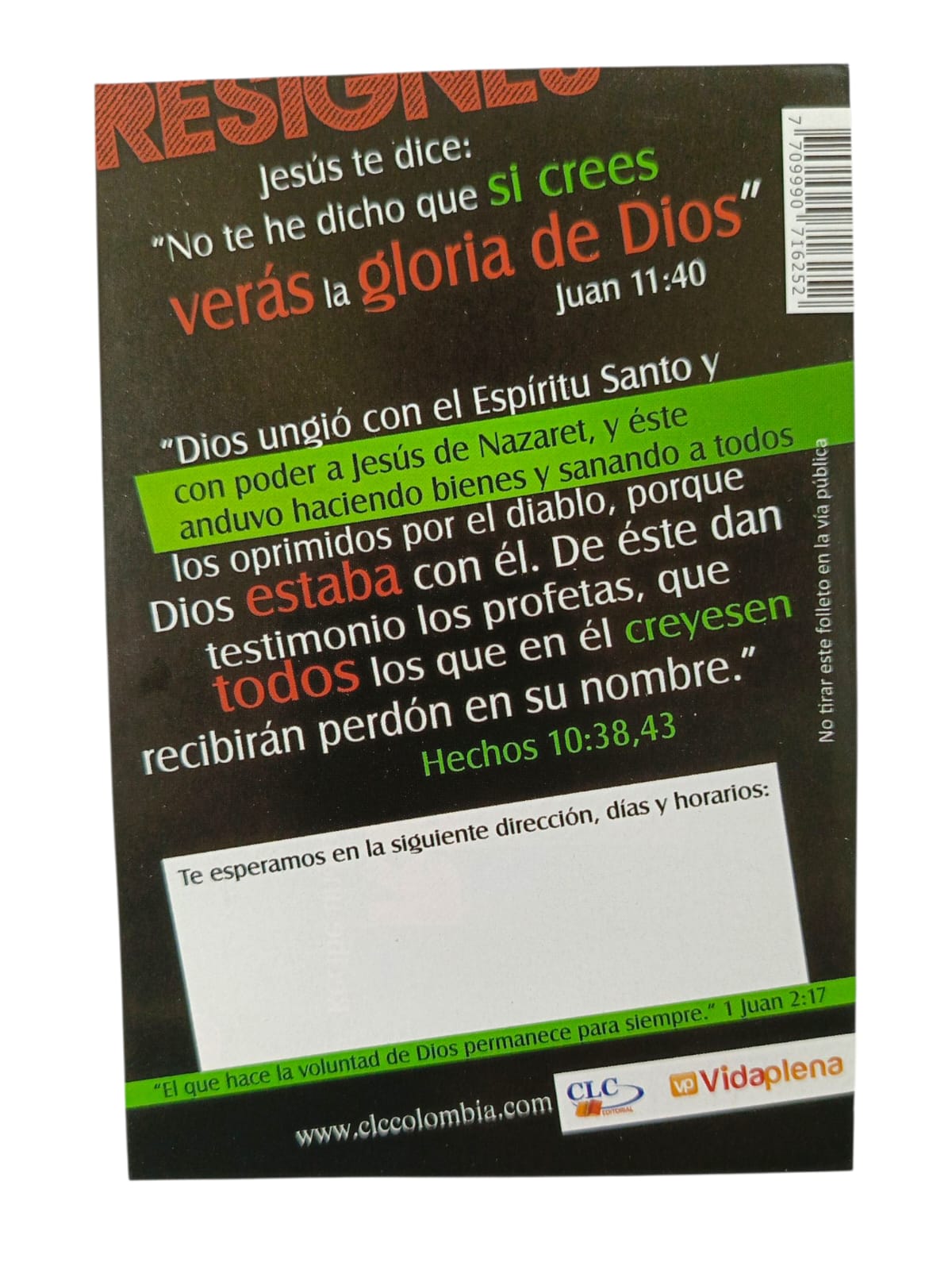 Tratado bíblico No te resignes