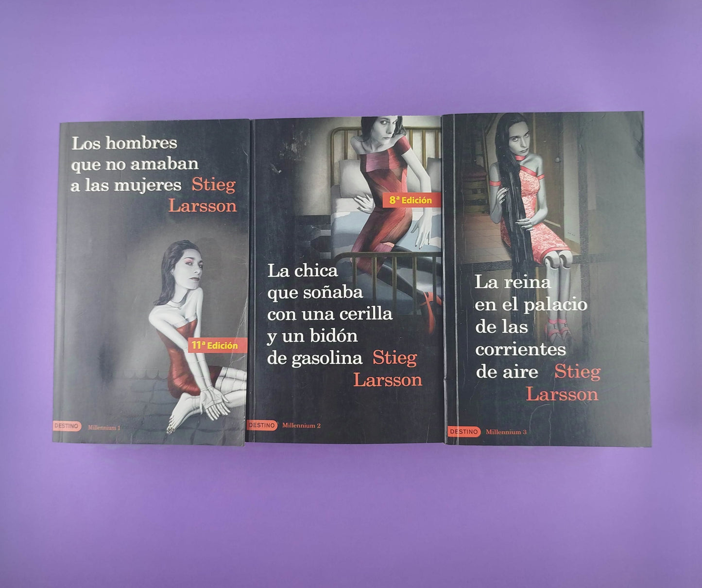 Trilogía Millennium Stieg Larsson Los hombres que no amaban a als mujeres, Lachica que soñaba con una cerilla y un bidón de gasolina, La reina en el palacio de las corrientes de aire