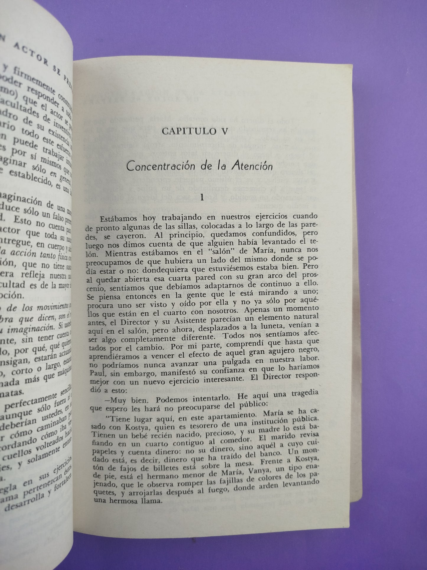 Un actor se prepara