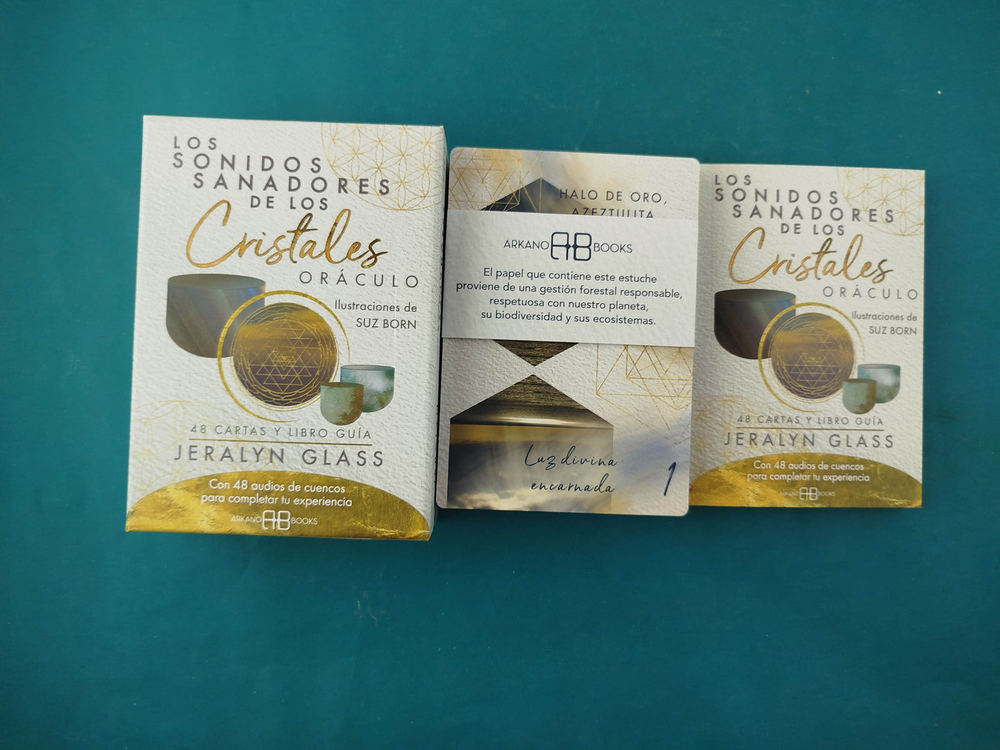 Los Sonidos Sanadores de los Cristales oráculo, Libro Y 48 cartas