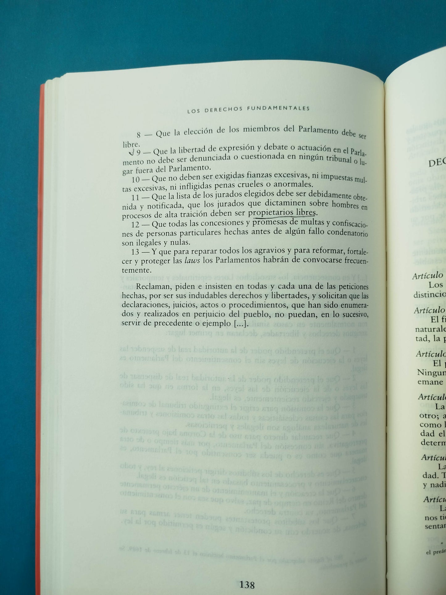 Los derechos fundamentales: apuntes de historia de las constituciones
