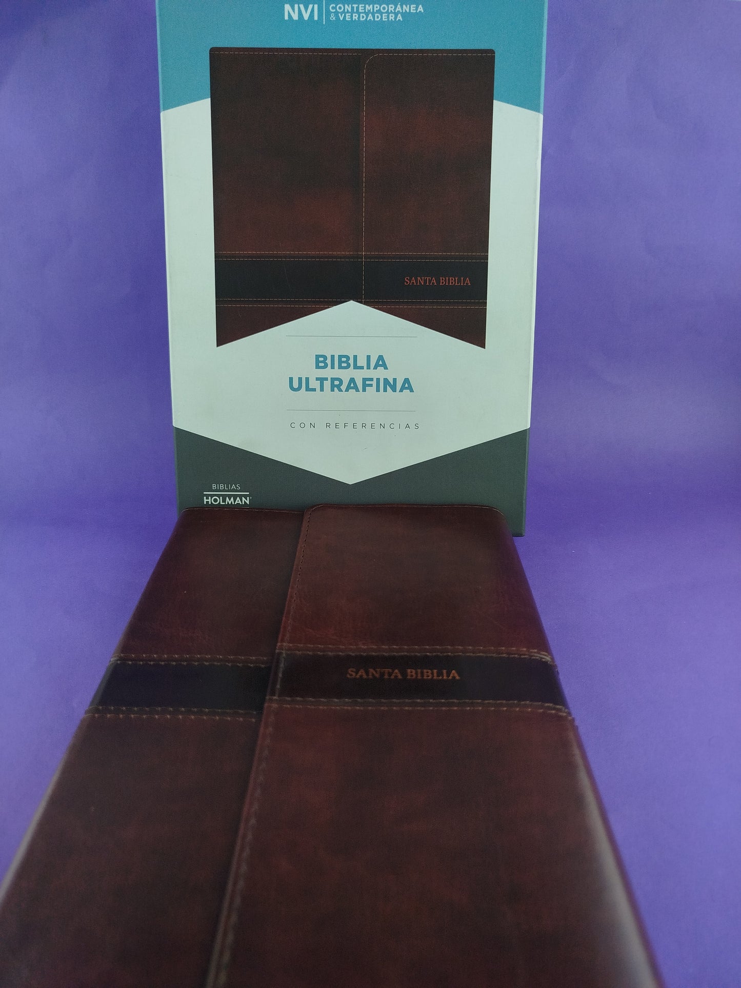 Biblia NVI ultrafina marrón similpiel y solapa con imán