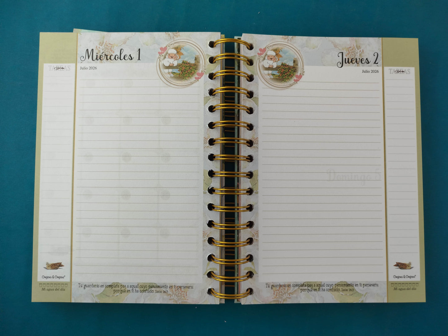 Agenda Ovejitas 2026 En Ti Confio Señor Verde
