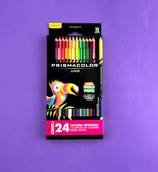 Colores prismacolor junior doble punta 24 colores x 12 unidades