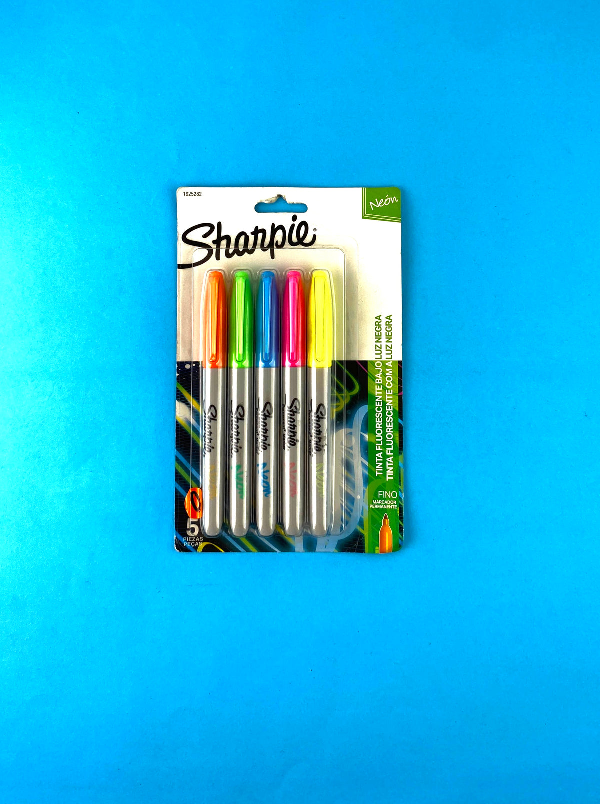 Marcador sharpie punta fina neón x5 by Sharpie