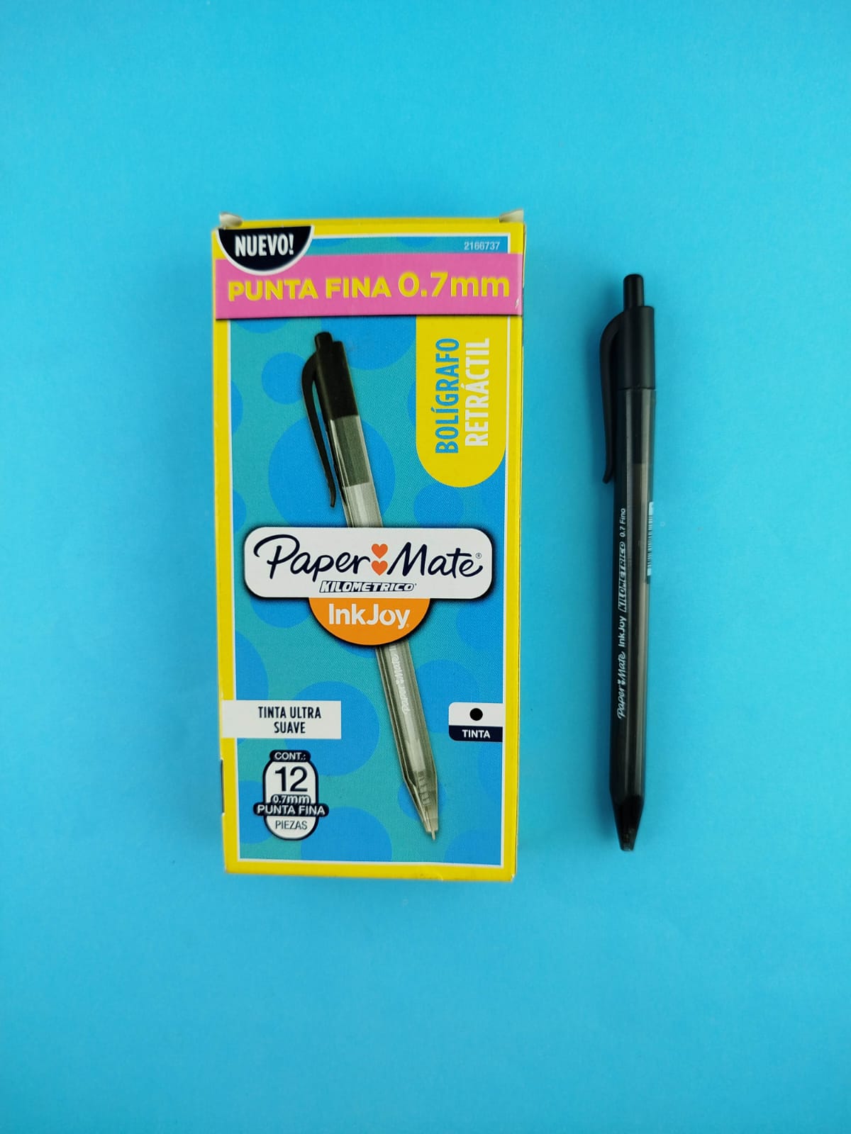 Bolígrafos paper mate negro retráctil 0.7 caja x12