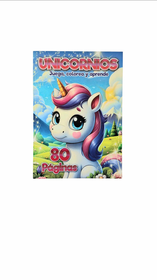 Unicornios juega, colorea y aprende 80 páginas