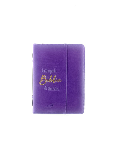 sagrada biblia de américa colección estuche morado