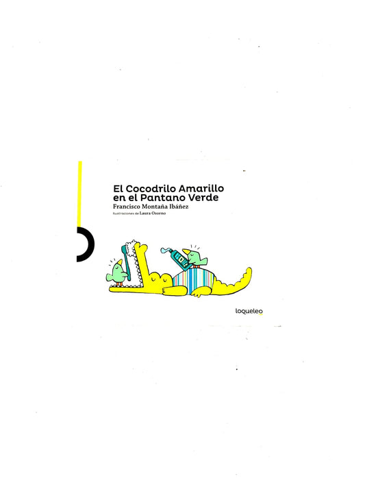 El cocodrilo amarillo en el pantano verde