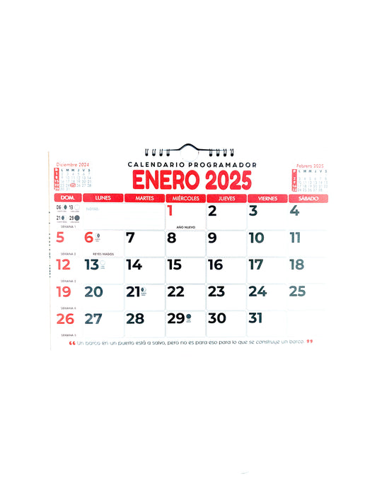 Calendario programador octavo rojo 2025